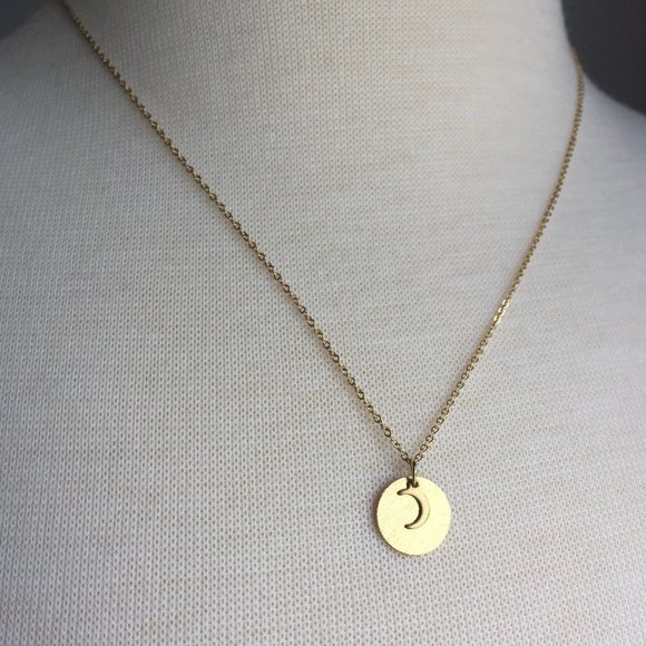 Sun & Moon Coin pendant Necklace — Gold - Picture 3 of 4